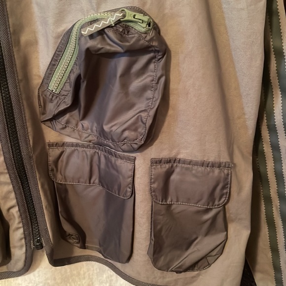 Men’s L Adidas fishing jacket with “F*cking Awesome” line rain poncho included - Picture 3 of 13